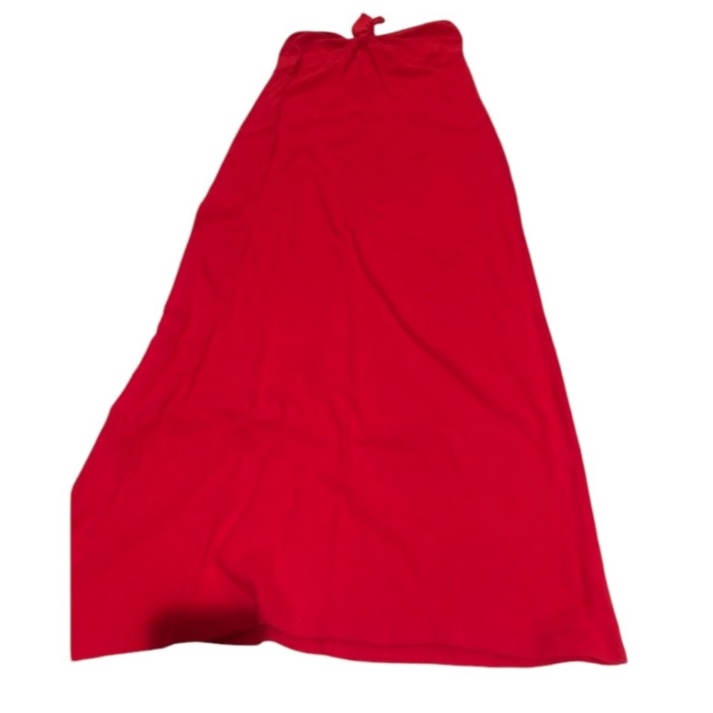 Newport News large lipstick red strapless maxi dress , cover up with stetch